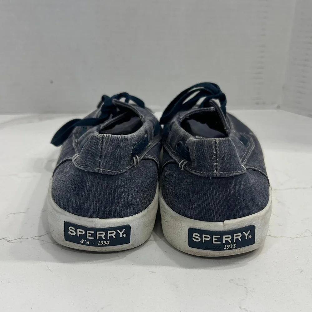 Sperry Top-Sider Boat Shoes Deck Shoes Mens Size 8 Navy Blue Canvas 2-Eye